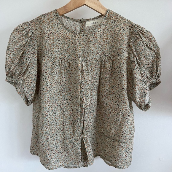 Doen Pirouette Blouse in Mustard California Wildflower - Picture 3 of 7
